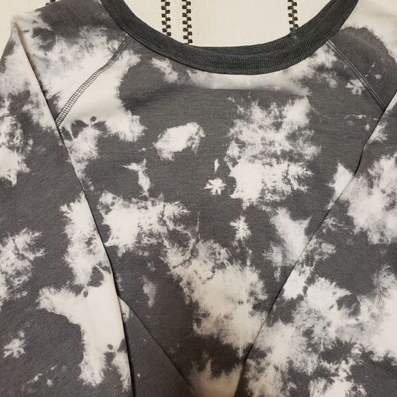 Grayson Threads L Womens Gray White Tie dye Long Sleeve Crewneck Sweatshirt M - Picture 3 of 8